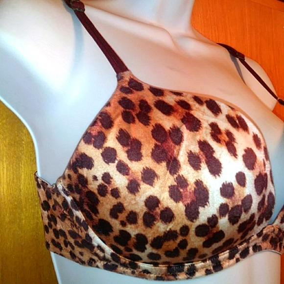 Victoria's Secret very sexy bra 34C animal leopard print wild sexy hot - Picture 2 of 4